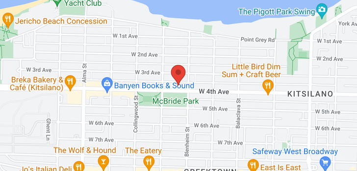 map of 202 3333 W 4TH AVENUE